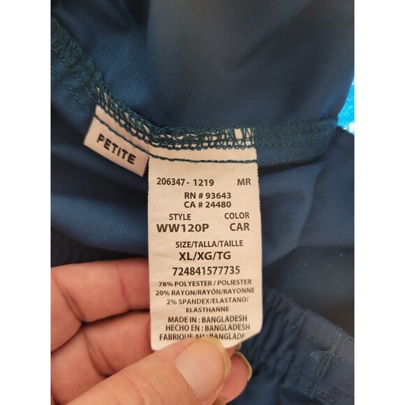Cherokee Women's SZ XLP Scrub Pants Workwear Elastic Waist Cargo Green - Picture 7 of 7